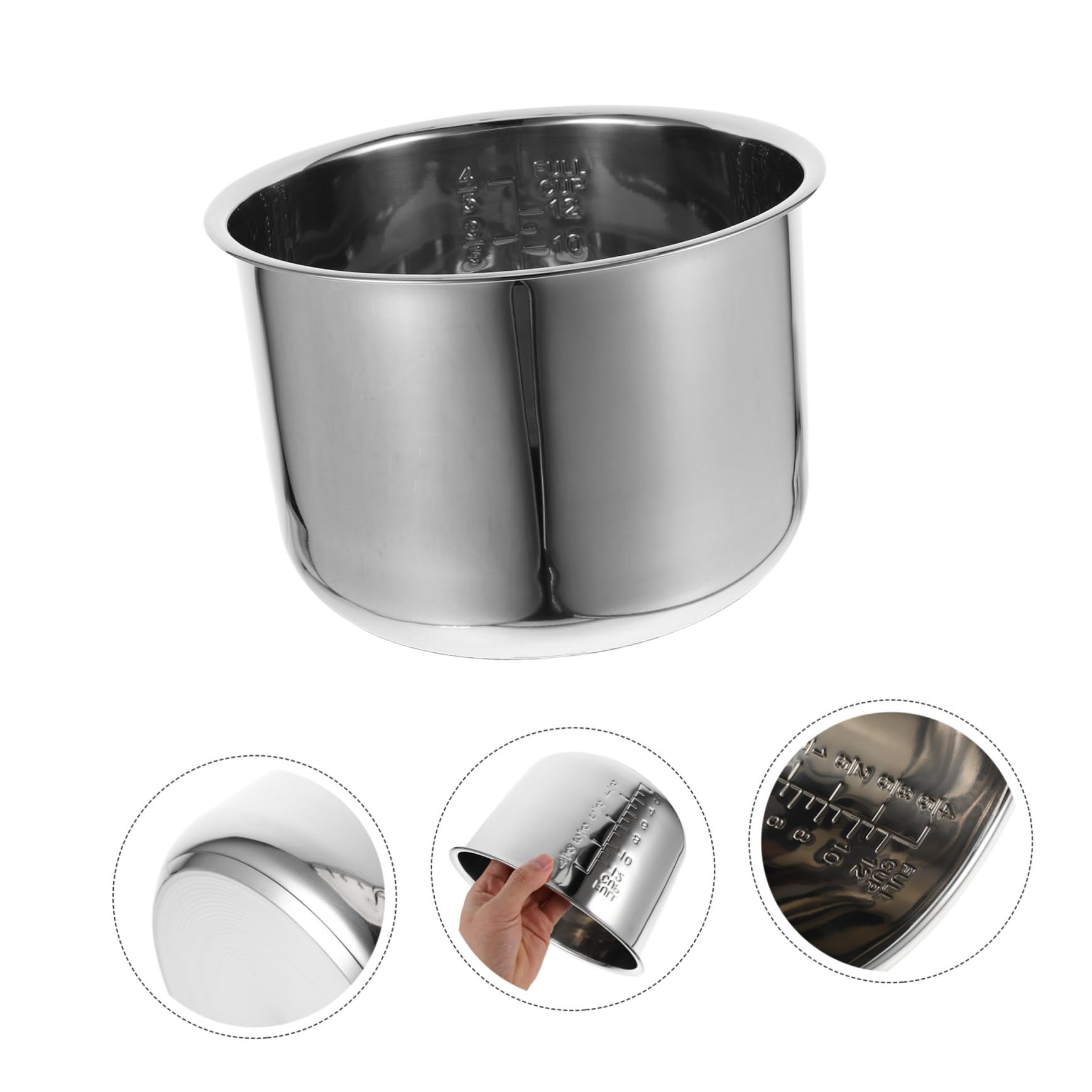 STOBAZA Potilla Interna De Cocción De Cocción De Cocción De Arroz con Escala 6l Reemplazar Aroma A La Olla Aroma Olla Interior Olla De Acero Inoxidable Olla Suministros Eléctricos