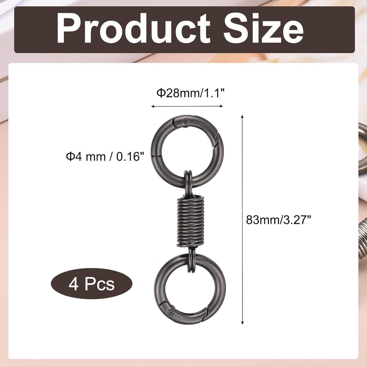 MECCANIXITY Spring Double Ring Keychain Dual Key Ring Holder Detachable Keychain Spring Shaped Key Accessories