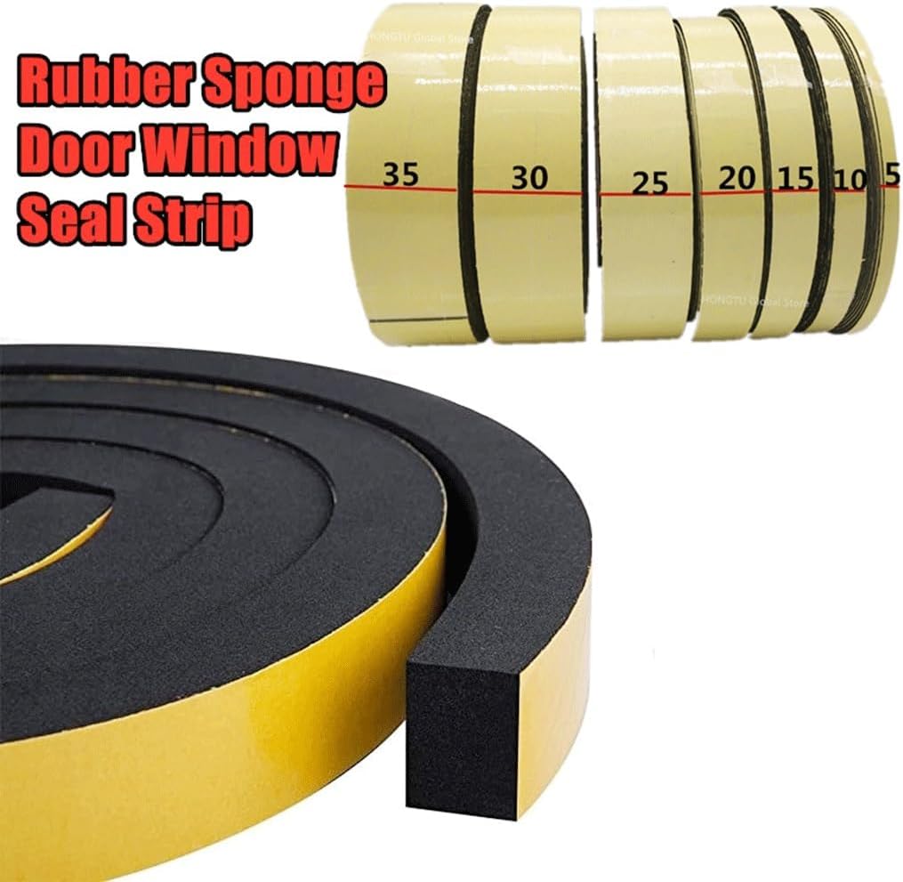Foam Tape, 10M Rubber Sponge Seal Strip Tape, for Door Window Seal StripSoundproof Anti-Collision Tape Wall Insulation Acoustic Foam Strip(10mm X 30mm X 2m)