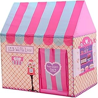 لعبة الخيمة المحمولة من Next Store القابلة للطي في الأماكن المغلقة في الهواء الطلق محاكاة منزل الوردي الوافل لين خيمة هدايا لعب للأطفال الأطفال (بدون كرات)