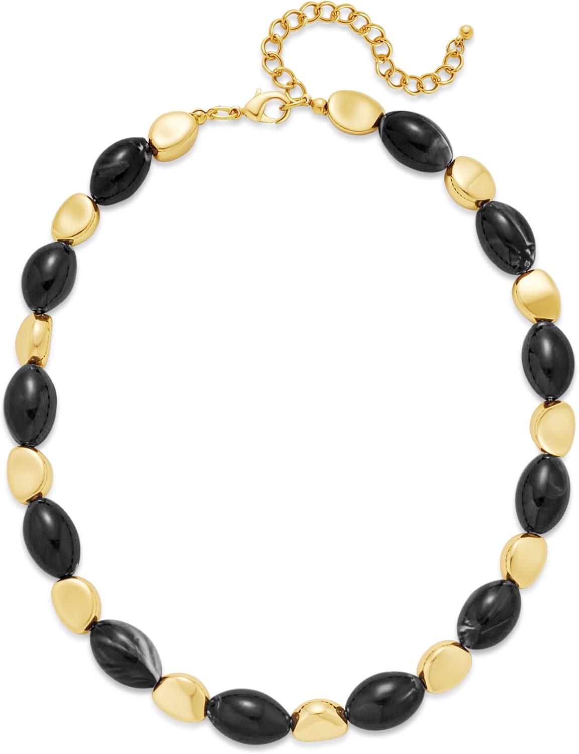 Acrylic Chunky Beaded Choker Necklace for Women Black and Gold Statement Beaded Necklace Jewelry
