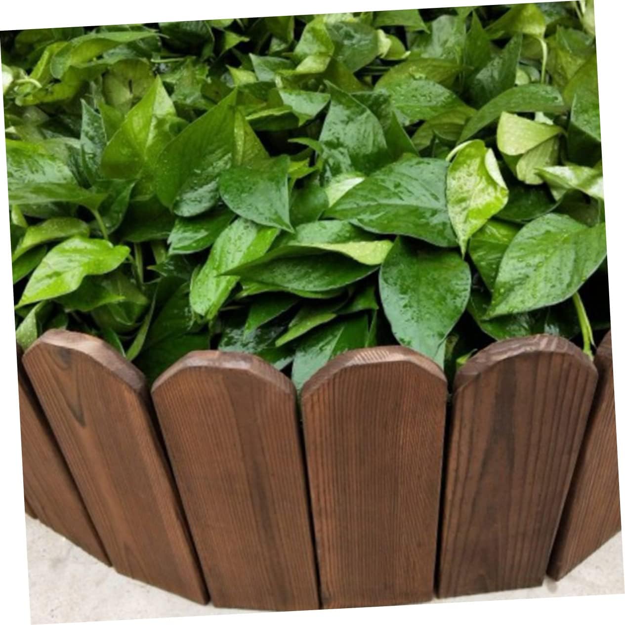 Yardwe 1set Wooden Garden Fence Decorative Patio Border Wooden Material for Lawn Edging Style for Flowerbeds and Outdoor Spaces