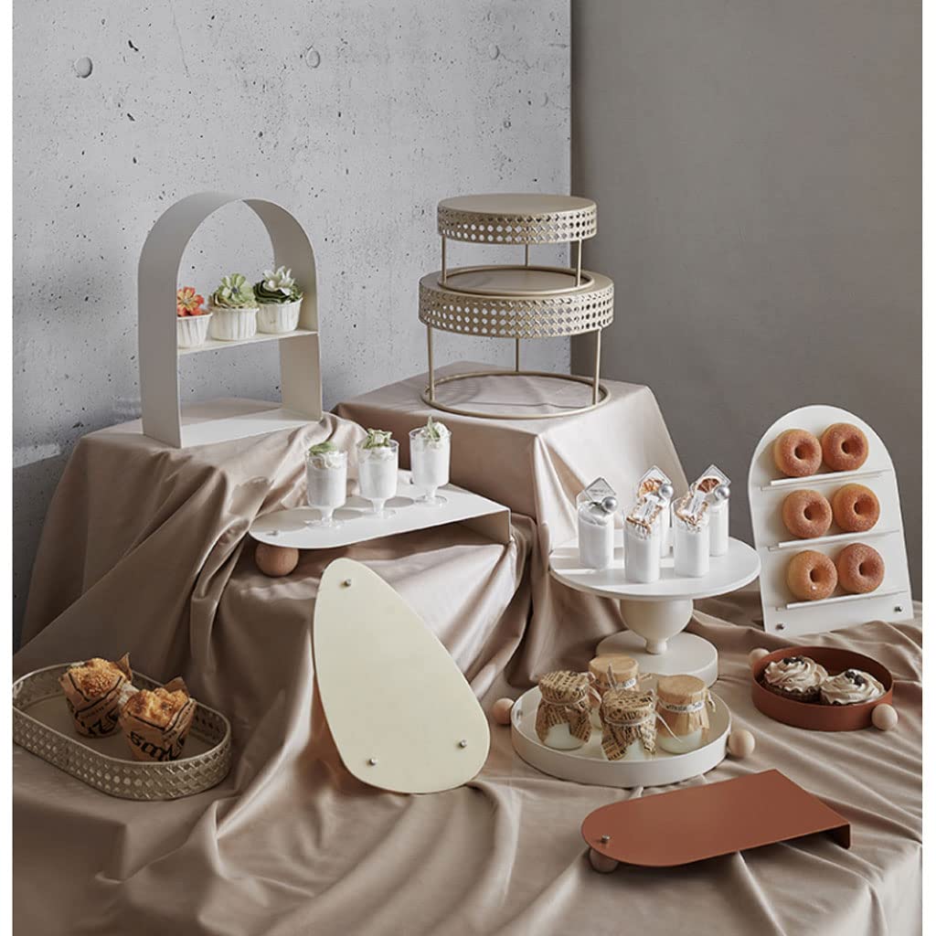 Set Alzata Per Torte Rotonda In Metallo Oro – 2 Altezze (25 E 20 Cm) Per Matrimoni, Compleanni E Buffet