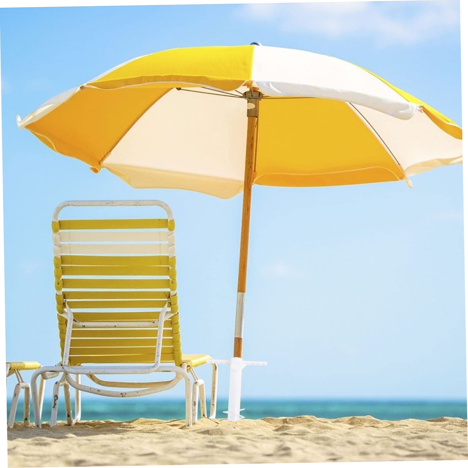 Abaodam 2 Piezas Anclaje para Sombrilla de Playa Accesorio Fijo con Plástica Abs Resistente Base Estable para Arena y Césped Fácil Instalación para Sombrillas y Toldos Playa