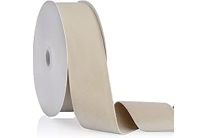 Premium Camel Velvet 2-Inch Double-Faced Ribbon, Uninterrupted 20-Yard Roll for Christmas Cheer and Craftsmanship