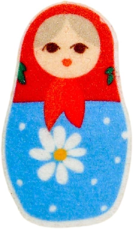 Russian Doll DIY Applique Printed Felt Iron on Patch #Blue