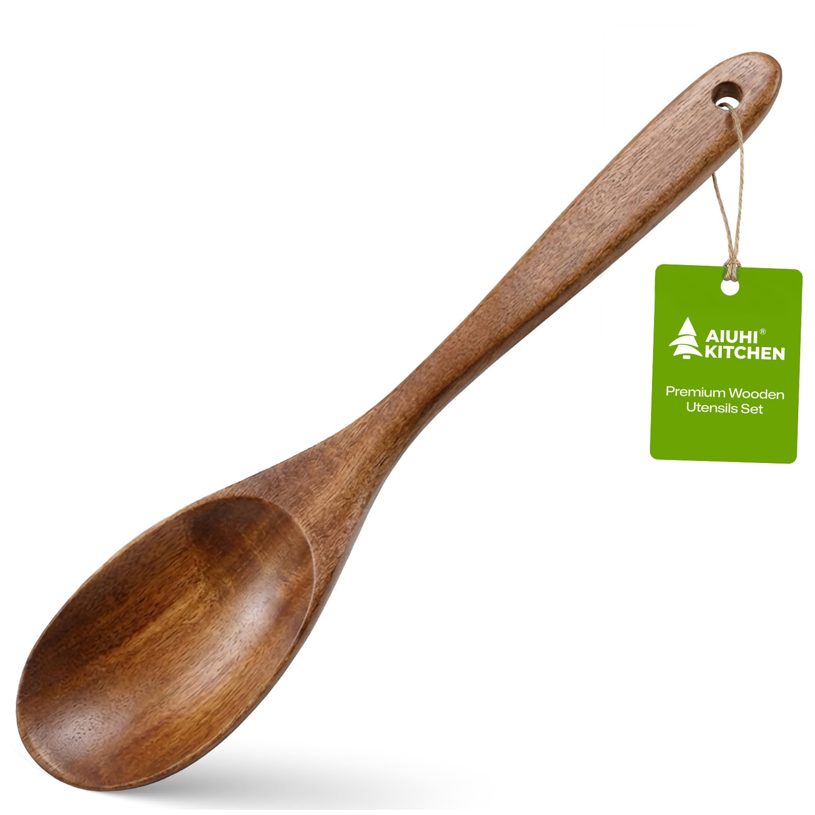 AIUHI Premium Teak Wood Salad Serving Fork, Ergonomic Handle Non-Scratch Wooden Cooking Fork, Durable Kitchen Utensil for Salad Mixing Pasta Tossing and Food Serving — Amazon image 12