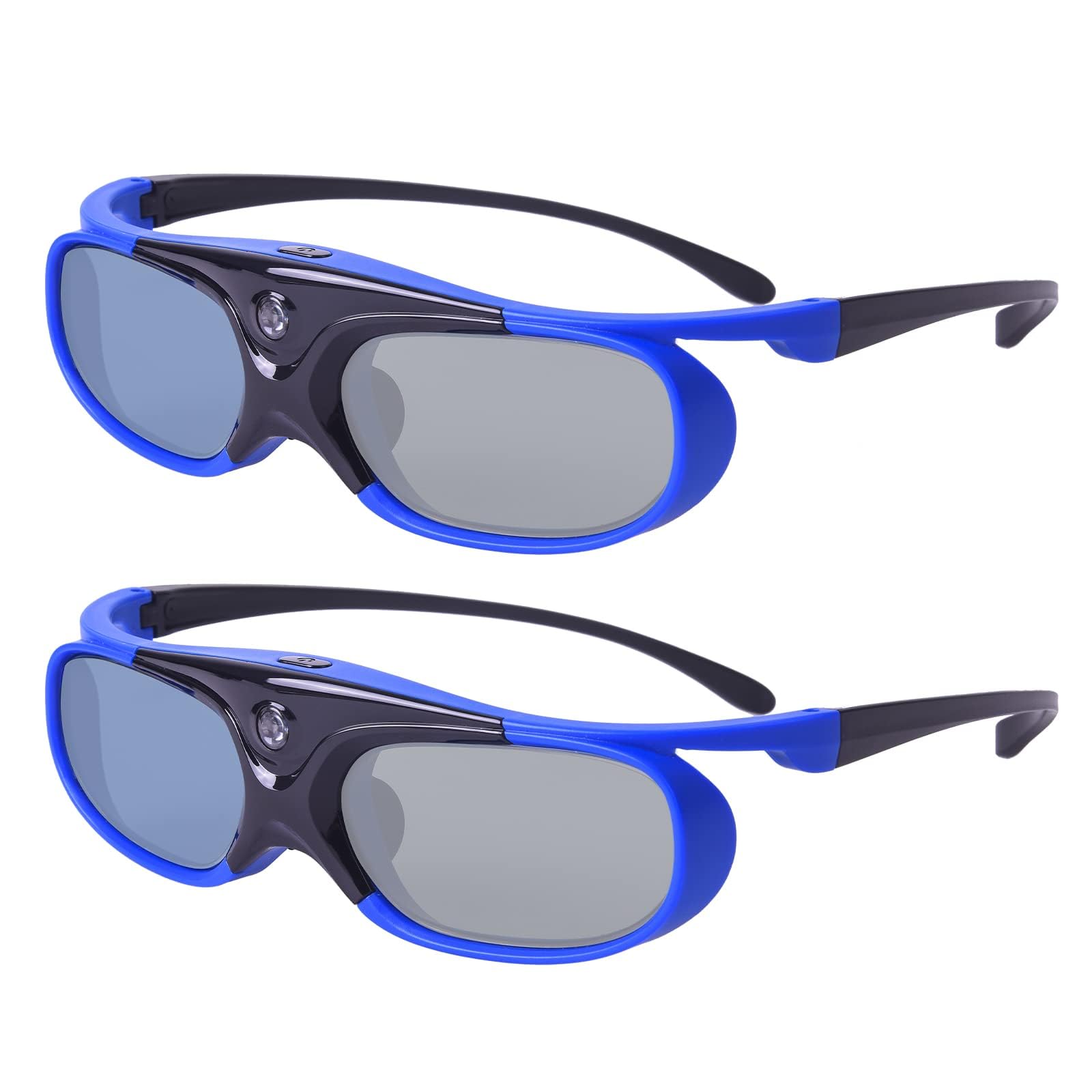 Cocar Occhiali 3D Active Shutter 3D DLP Link ricaricabili per Acer ViewSonic BenQ Optoma, Philips, Panasonic, Vivitek, Dell, JMGO, Cocar Cocar 3D, confezione da 2, colore: blu