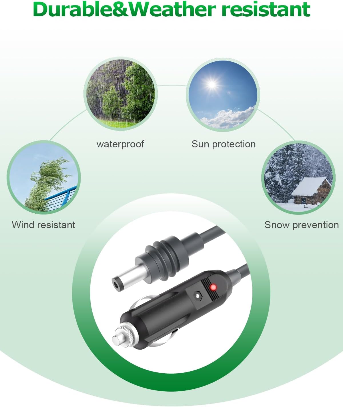 Starlink Mini Cable Car Adapter 12V-24V Starlink Mini Car Charger DC Power Cable to Cigarette Lighter 16.4FT Waterproof DC Power Cord to Cigarette Lighter Plug for RV Trucks Ships Waterproof 18AWG 5M