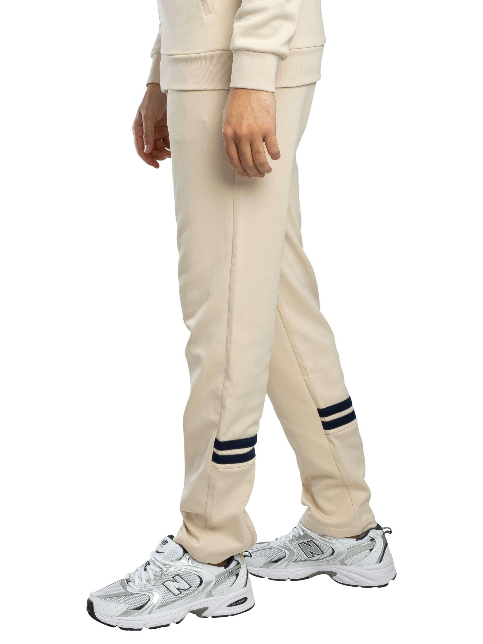 Sergio Tacchini Hombre Pantalones De Chándal Orion Track, Sandshell/Maritime Blue
