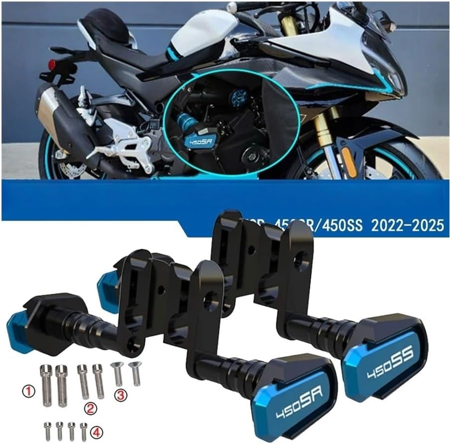 FOR CFMOTO 450SR 450SS 450SRS 450NK Motorcycle Engine Protection Frame Sliders Pad Falling Protector Guard(For 450NK Blue)