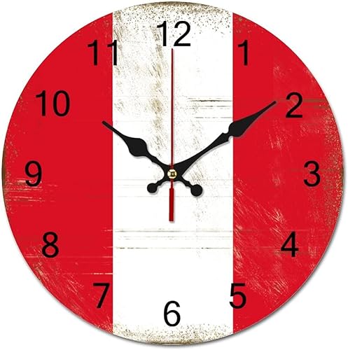 Miniatura 14 de Reloj de pared de la bandera de Filipinas con decoración patriótica de 9 pulgadas, funciona con pilas, silencioso, sin tictac, para colgar,