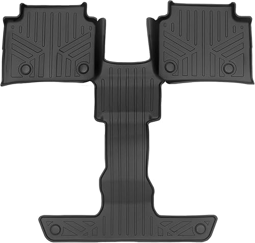 SMARTLINER Juego de alfombrillas negras para todo tipo de clima, de segunda y tercera fila, compatibles con Jeep Grand Cherokee L 2021-2023 (solo se