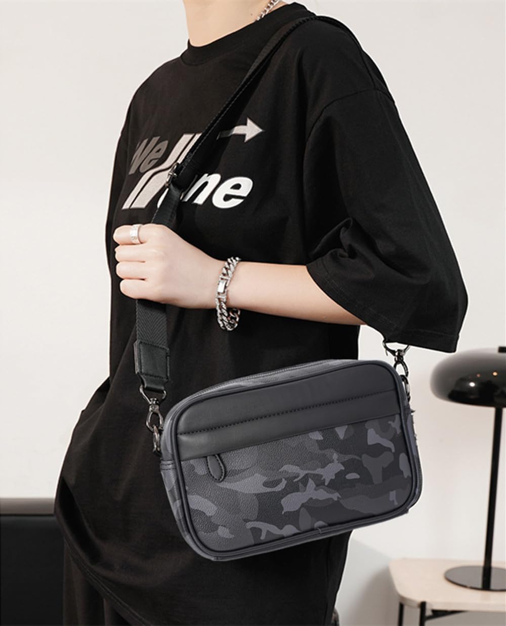 Men's Small Shoulder Bag,Multi Pocket Cross Body Bag,Messenger Bag,Durable Wear-resistant and Waterproof for Work and Travel. - Image 2