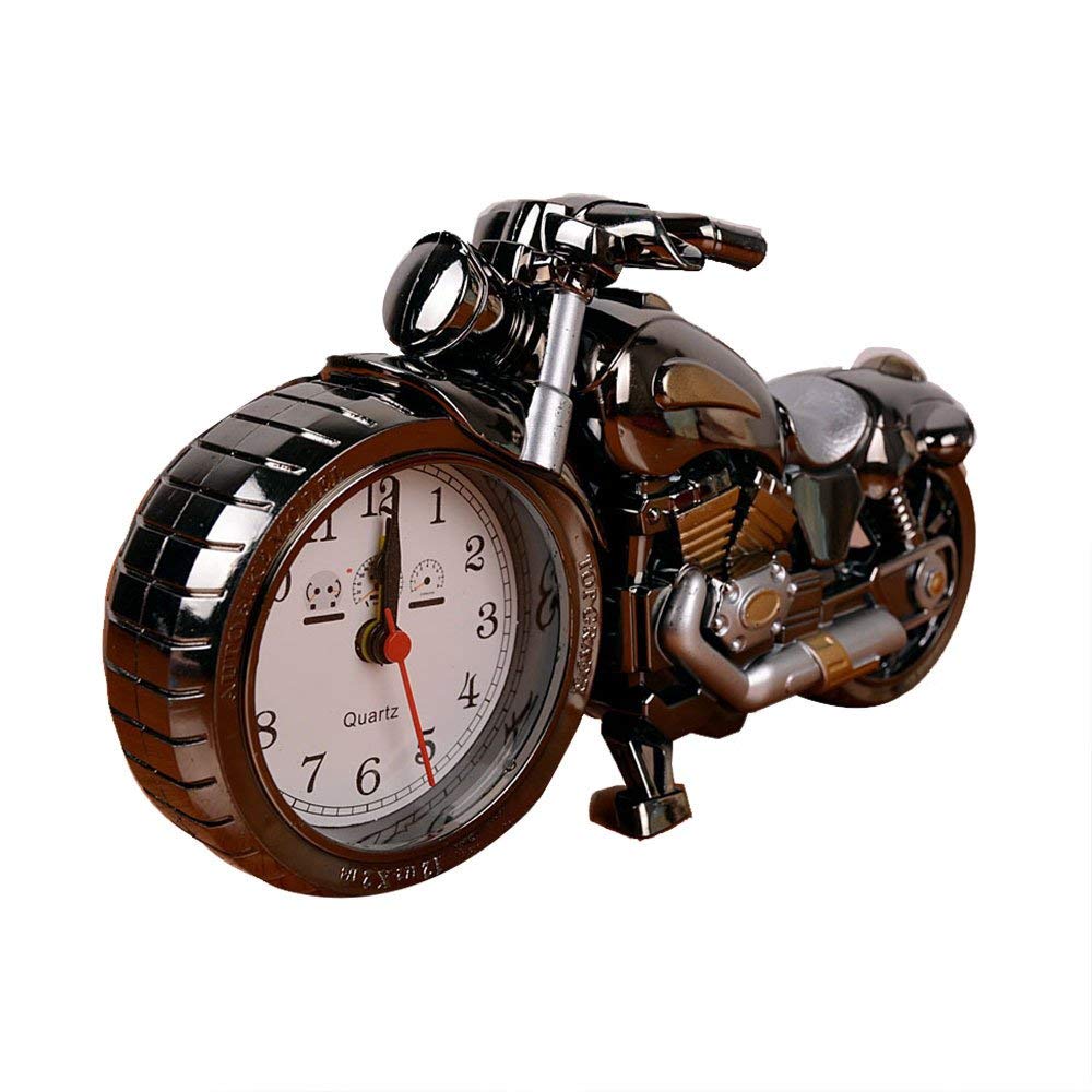 Uteruik Luxury Retro Style Motorcycle Alarm Clock,unique Gift for Motor Lovers,kids,boys,Unique Eye-catching Exquisite Motorbike Sporting Alarm Clock