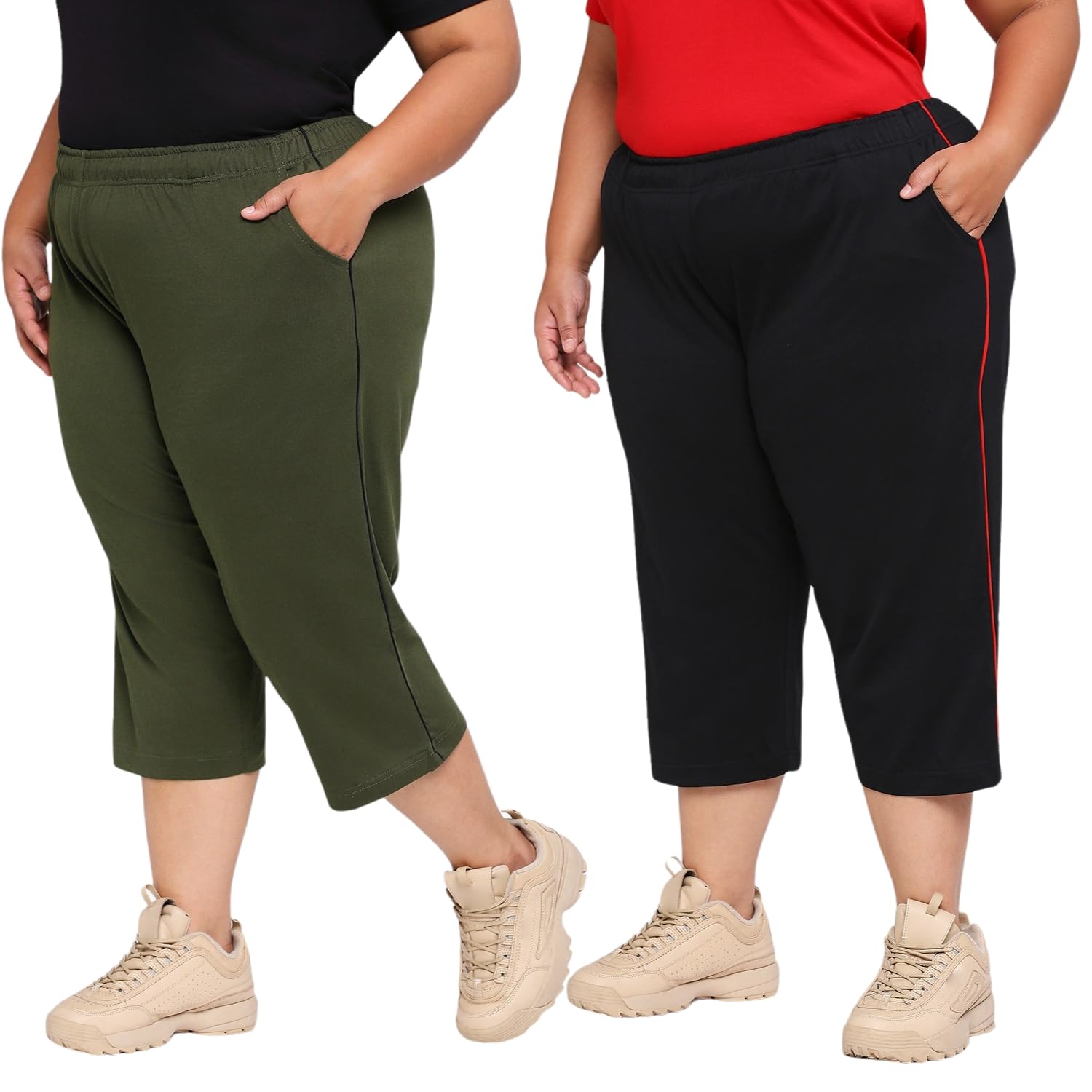 vaishvik Womens Plus Size Capri Pant - Pack of 2-picture-48