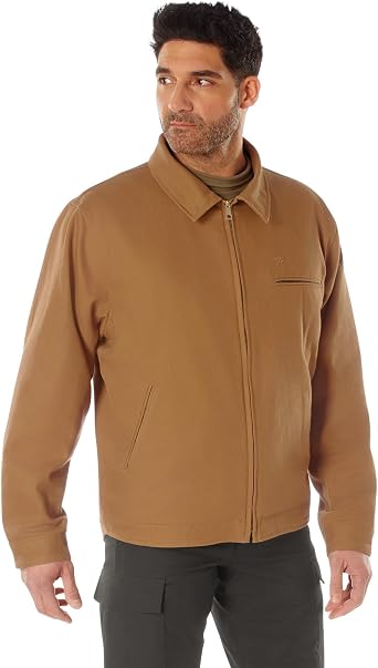 Rothco Canvas Work Jacket Rugged Cotton Canvas Construction Comfortable and Warm Flannel Lining Work Brown M