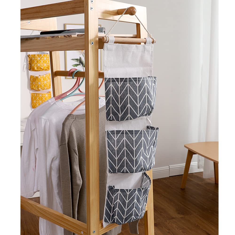 TANOSAN 2 Pack Over The Door Storage Bag, Multifunctional Wall Closet Hanging Storage Organizer With 5 Pockets, Waterproof Mount Organizer, Hanging