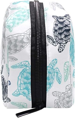 Miniatura 4 de MOYYO Bolsa de maquillaje de tortugas marinas, organizador de cosméticos portátil, bolsa de aseo de viaje, estuche de cosméticos de maquillaje para