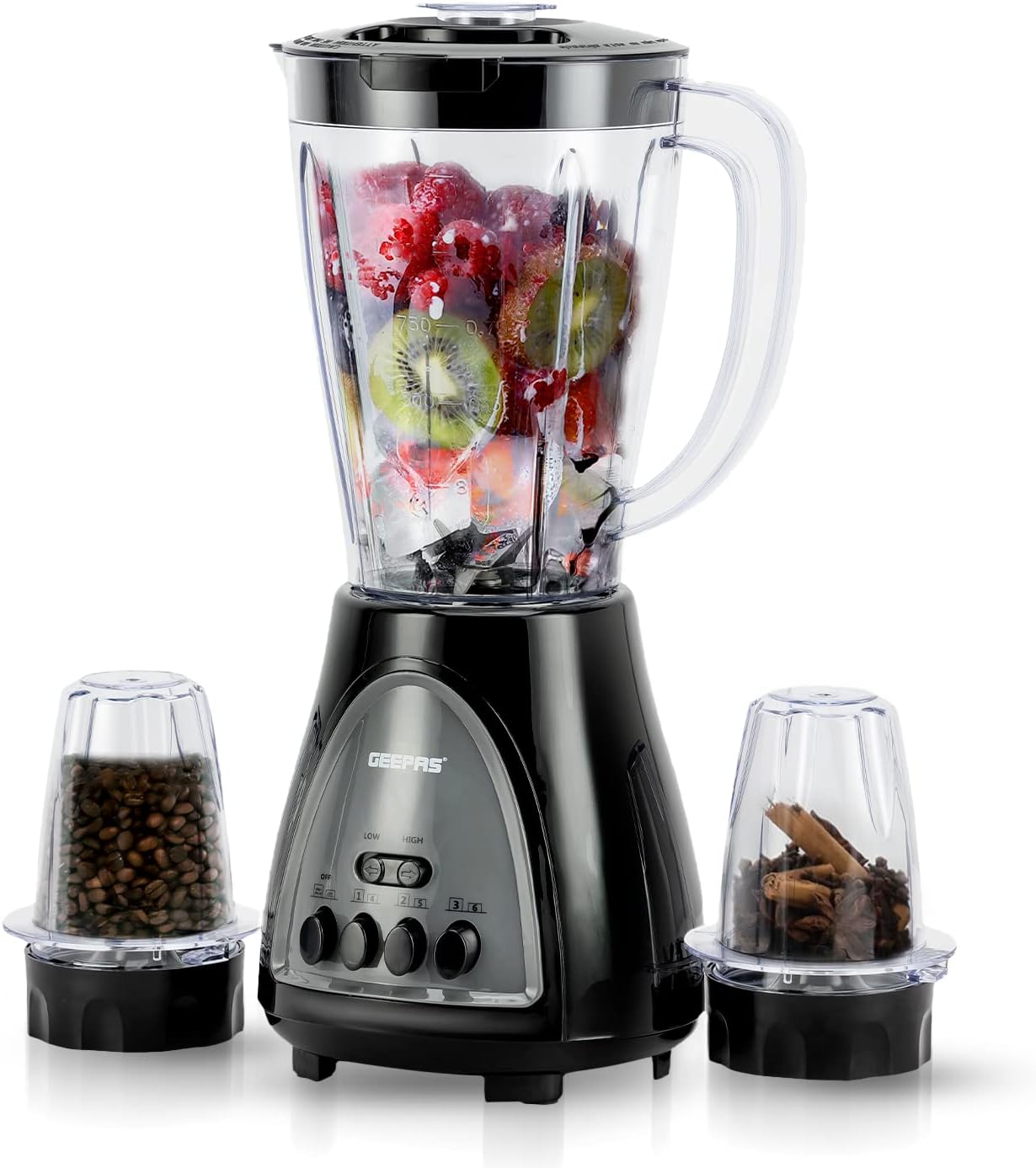 Geepas 3 in 1 Blender, Powerful Motor 400W, GSB44034 Stainless Steel
