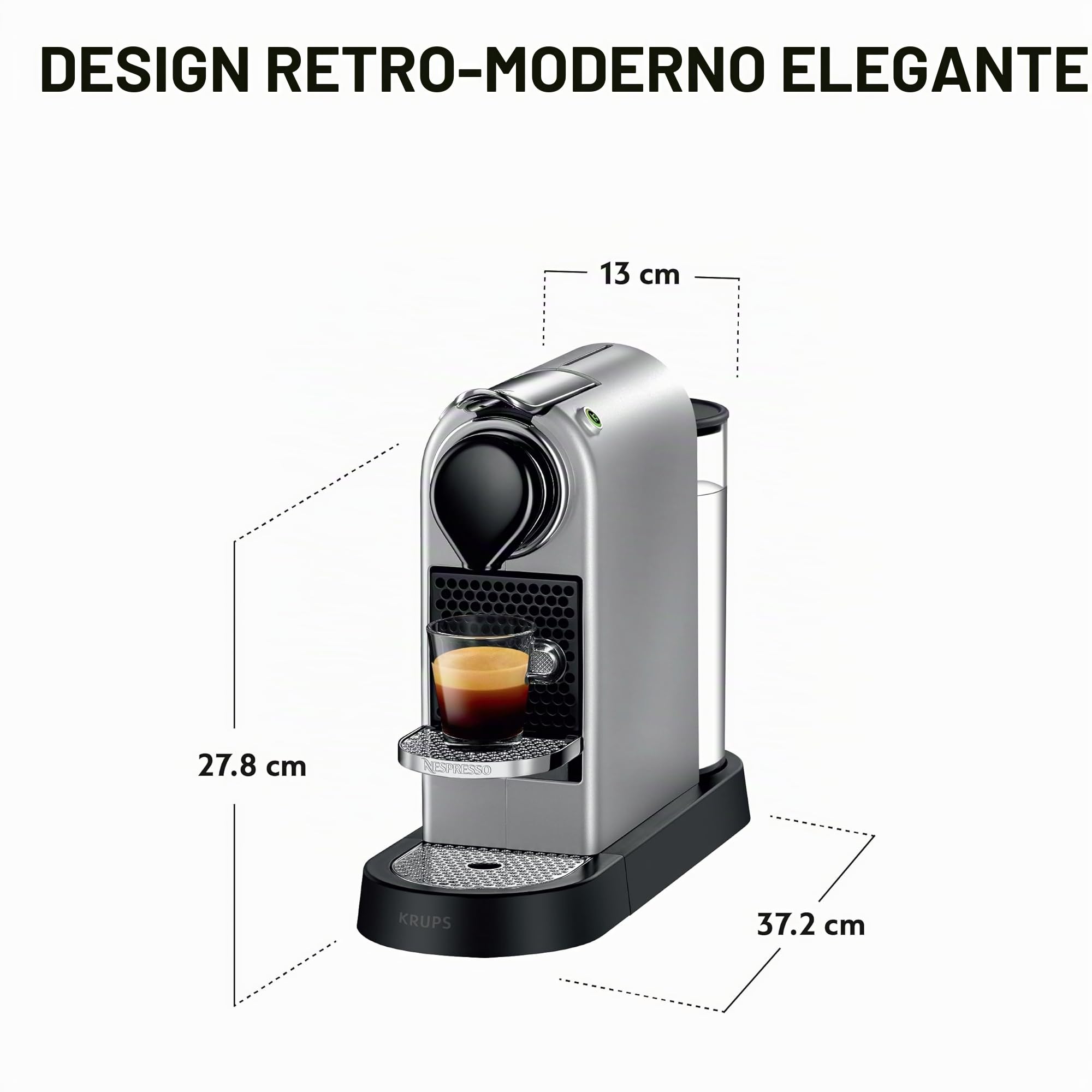 Krups YY4118FD - Cialde Nespresso Citiz, colore: Argento