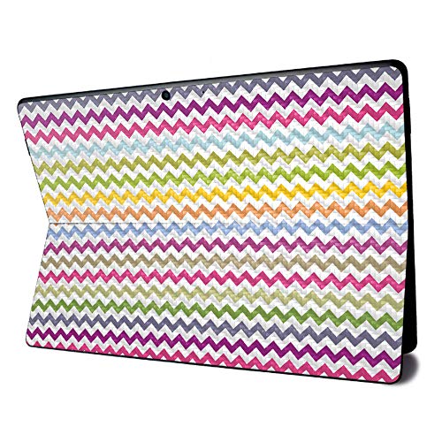 Image of MightySkins Carbon Fiber Skin for Microsoft Surface Pro X - Rainbow Chevron | Textured Carbon Fiber Finish | Easy to Apply, Remove, and Change Styles | Made in The USA