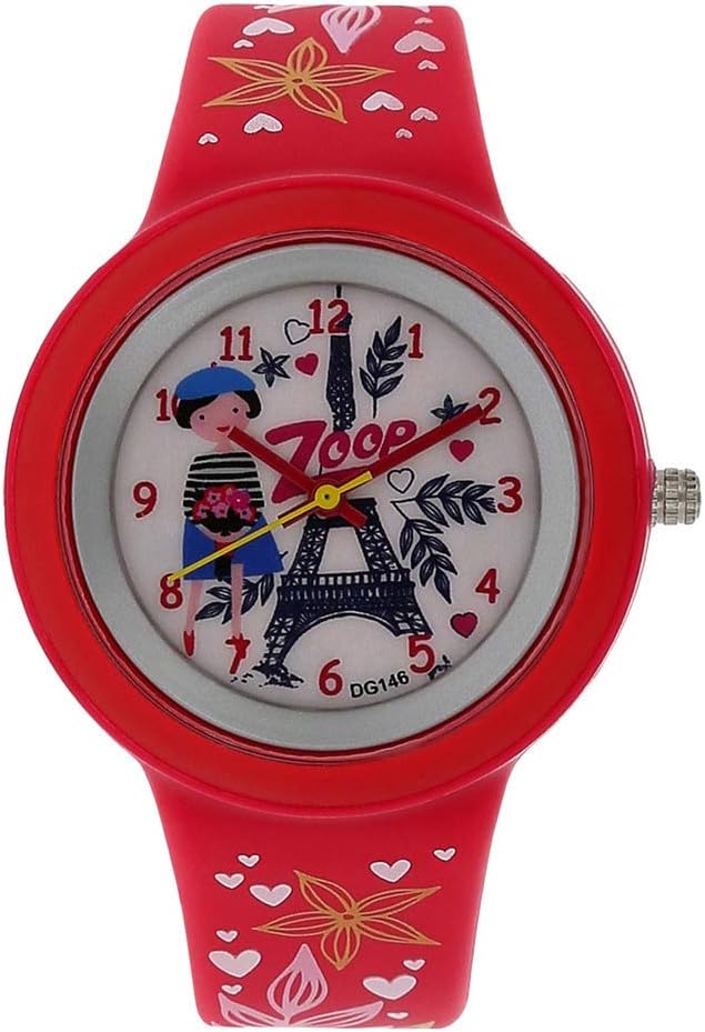 Analog Watch with White Dial & Red Strap for Girls Kids, from House of Titan - NT26006PP01W