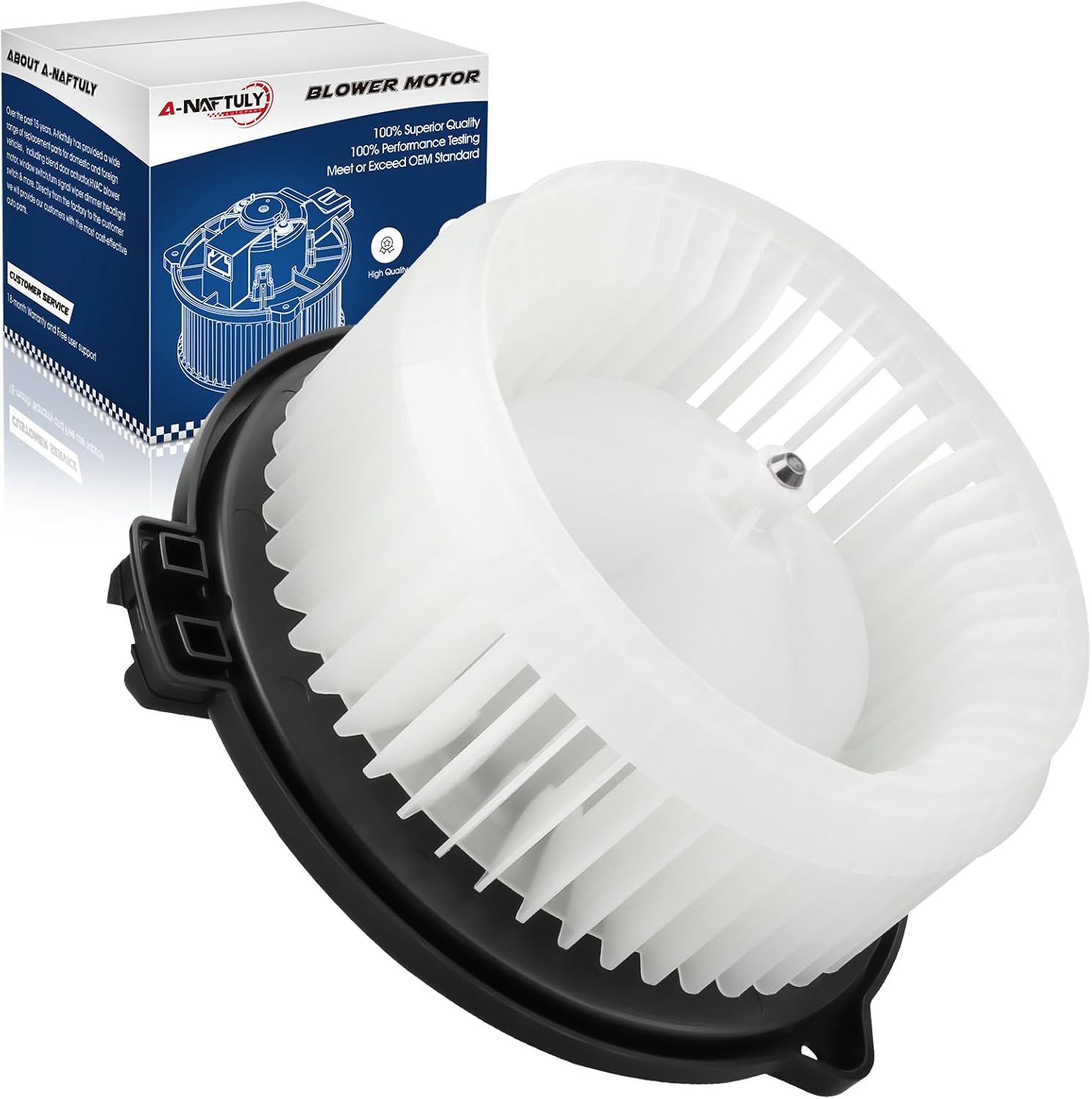 AC Blower Motor with Fan Replacement Fits for 2001-2005 Honda Civic, 2002-2006 Honda CRV, 2003-2011 Honda Element, 2001-2005 Acura EL, HVAC Plastic Heater Blower Motor, 700005, 79310S5DA01