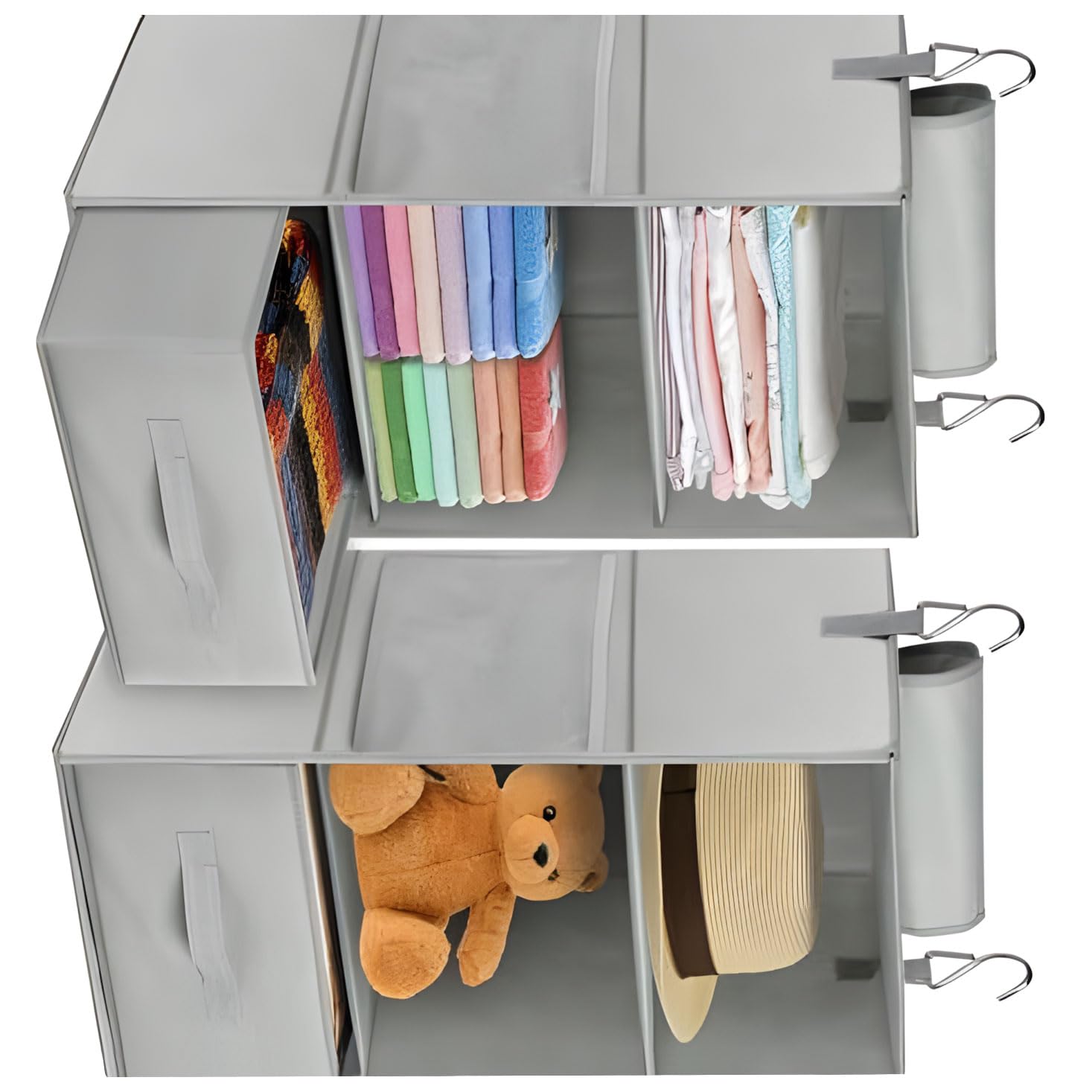 Qusinfc 2PCS Vertical Closet Planner Having Removable Structure Can Be Combined Into 6 Sections Great for Small Areas Like Dorm Rooms Closet Shelf Hanging Bag