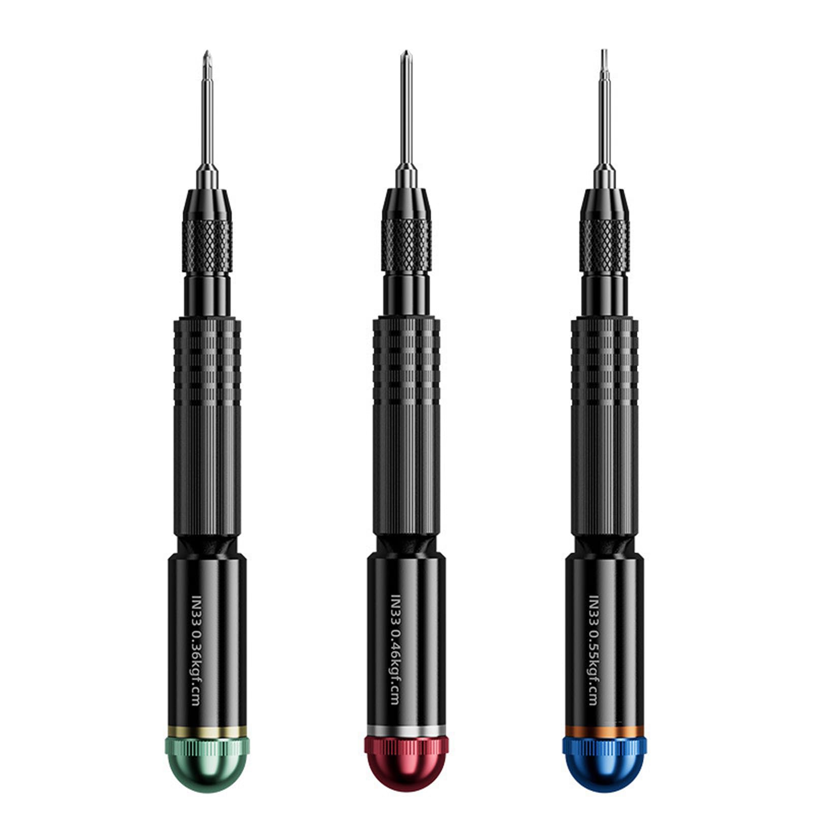 Set di cacciaviti 3D a coppia fissa con punte magnetiche per la precisione di riparazione di telefoni ed elettronica, include 3 intercambiabili
