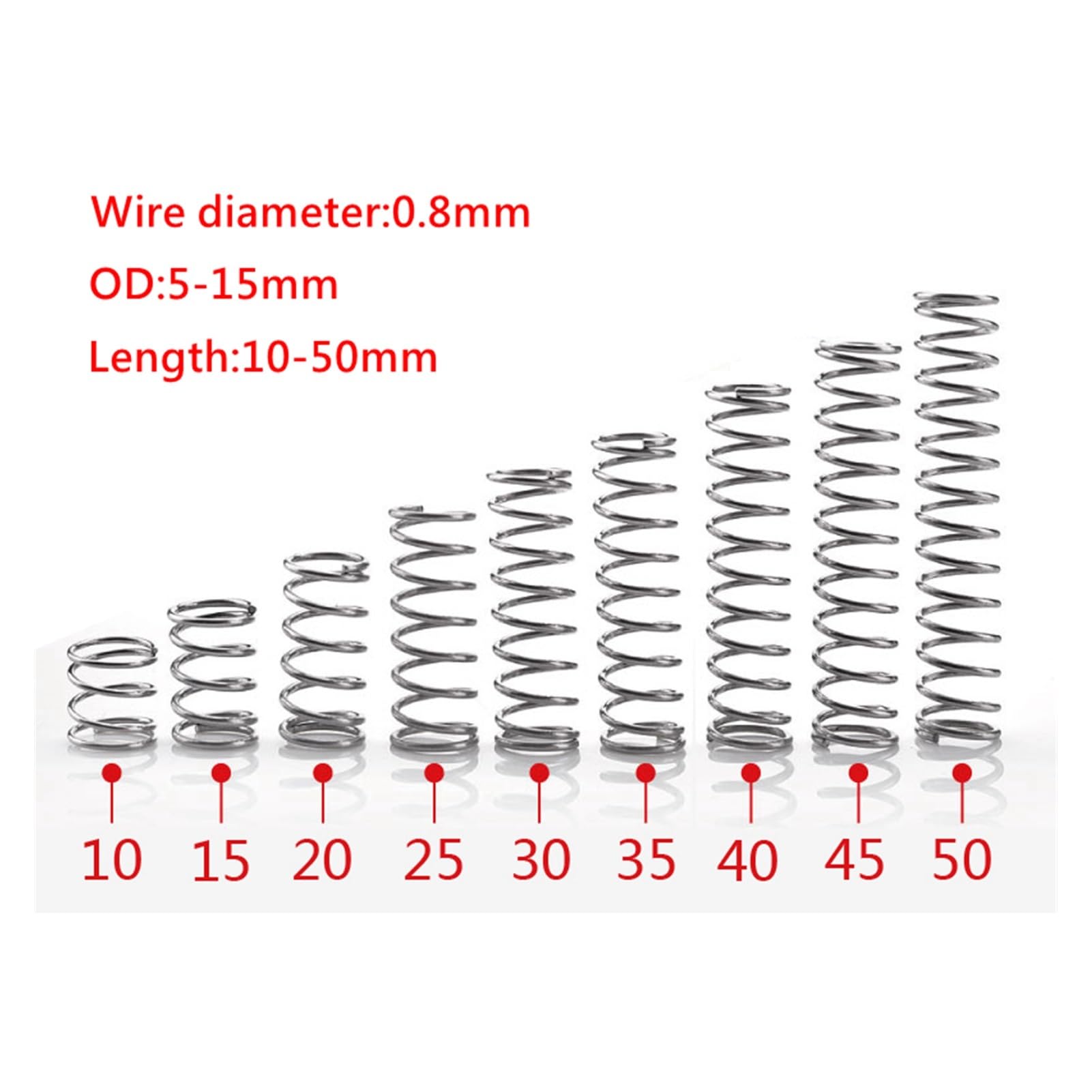 Fil à Ressort Carré DHAEY Diamètre 0.8-1.2MM - Ressort De Compression Rectangulaire 2 à 10 Pièces