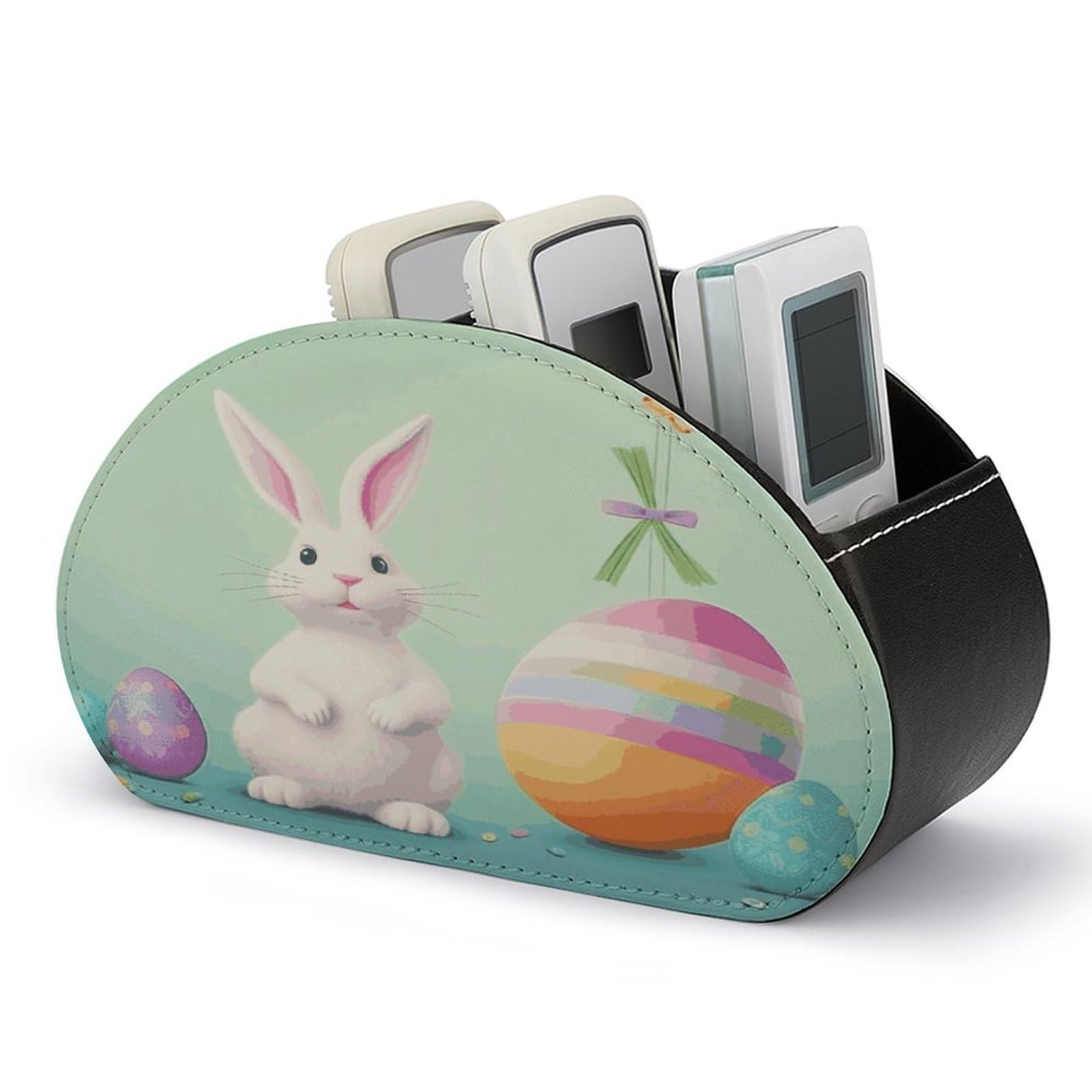 Btcowzrv Style Happy Easter Egg Rabbit Remote Control Holder With 5 Compartments