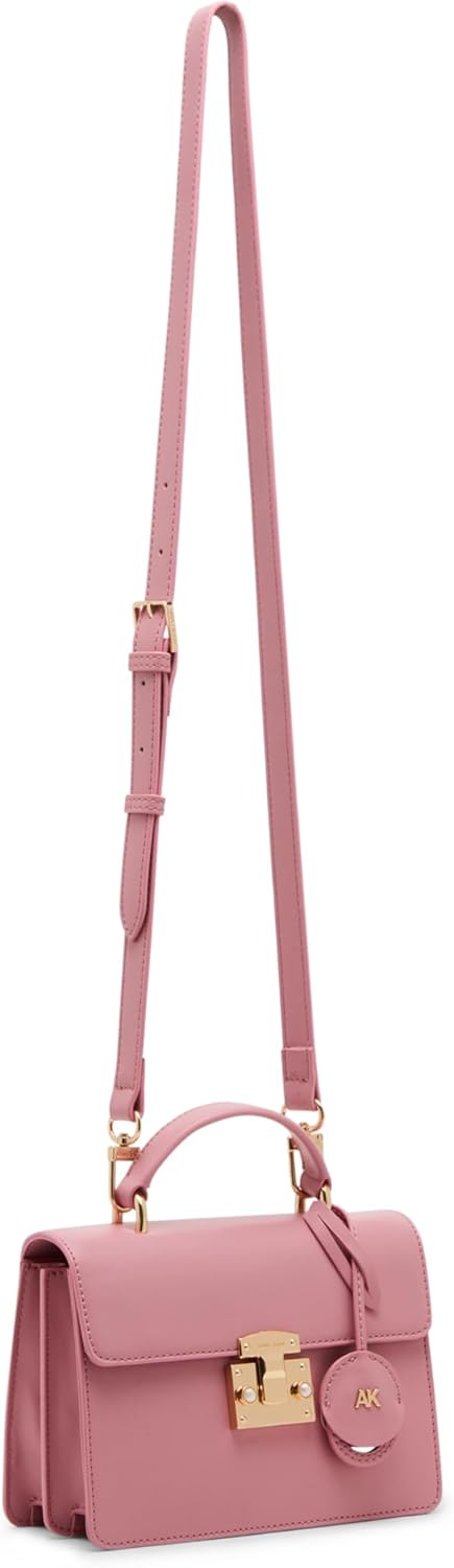 Anne Klein Small Top Handle with Mirror and Detachable Strap, French Mauve - Image 3