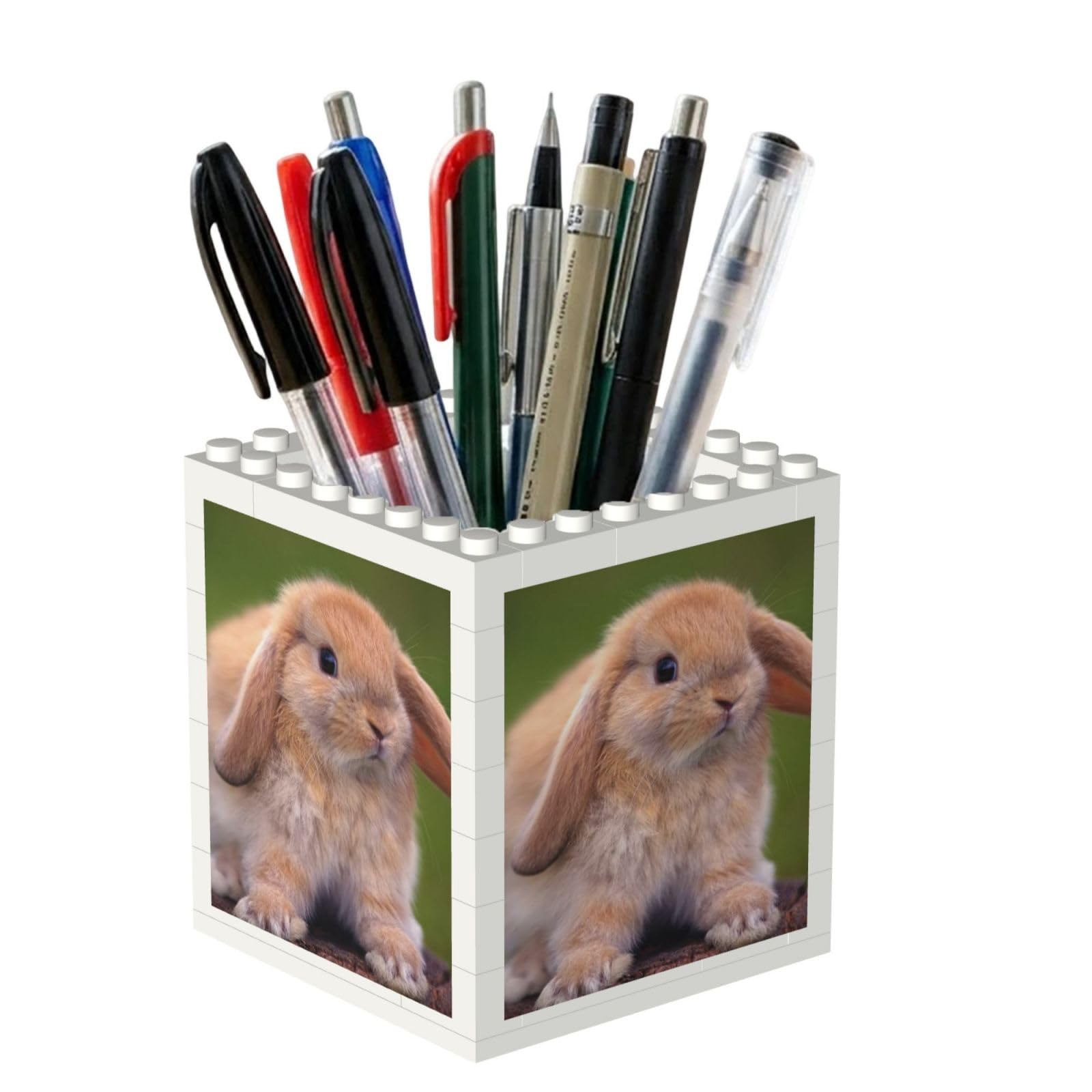Poadnly Rabbit, Pen Pot Pencil Holder for Office Home School, Compact Desk Organiser for Office Stationery