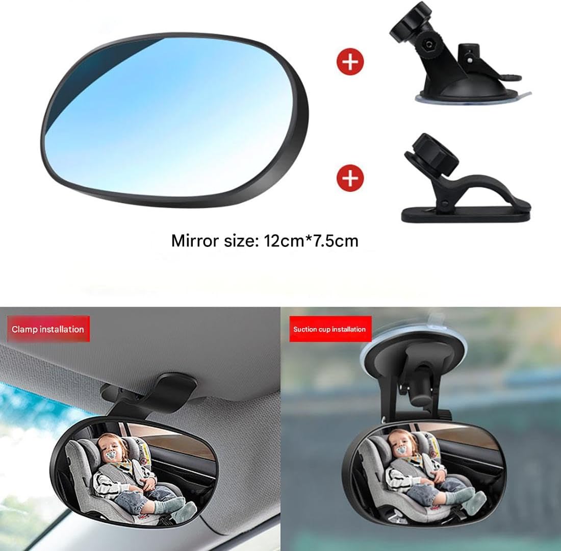 Baby Car Mirror Rear Facing for Kia K4 GT-Line Turbo 2025, Suction Cup 360° Adjustable HD Wide Angle Convex Width Clear Vision Shatterproof Travel Equipment,B