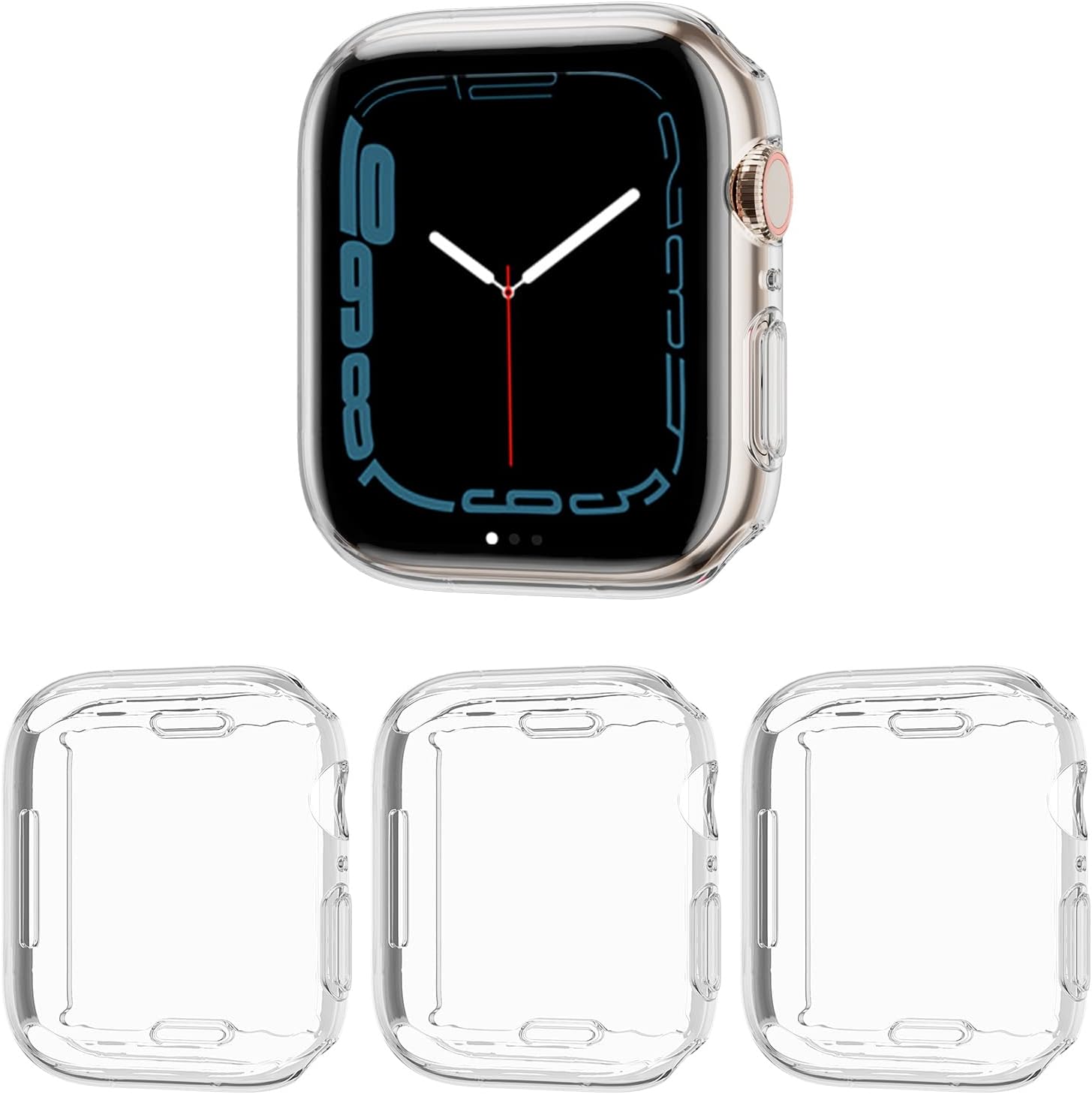 Compatible with Apple Watch Series 6 5 4 SE 44mm Case with Screen Protector, 3 Pack Soft TPU Overall Protective Cover for iwatch Women Accessories