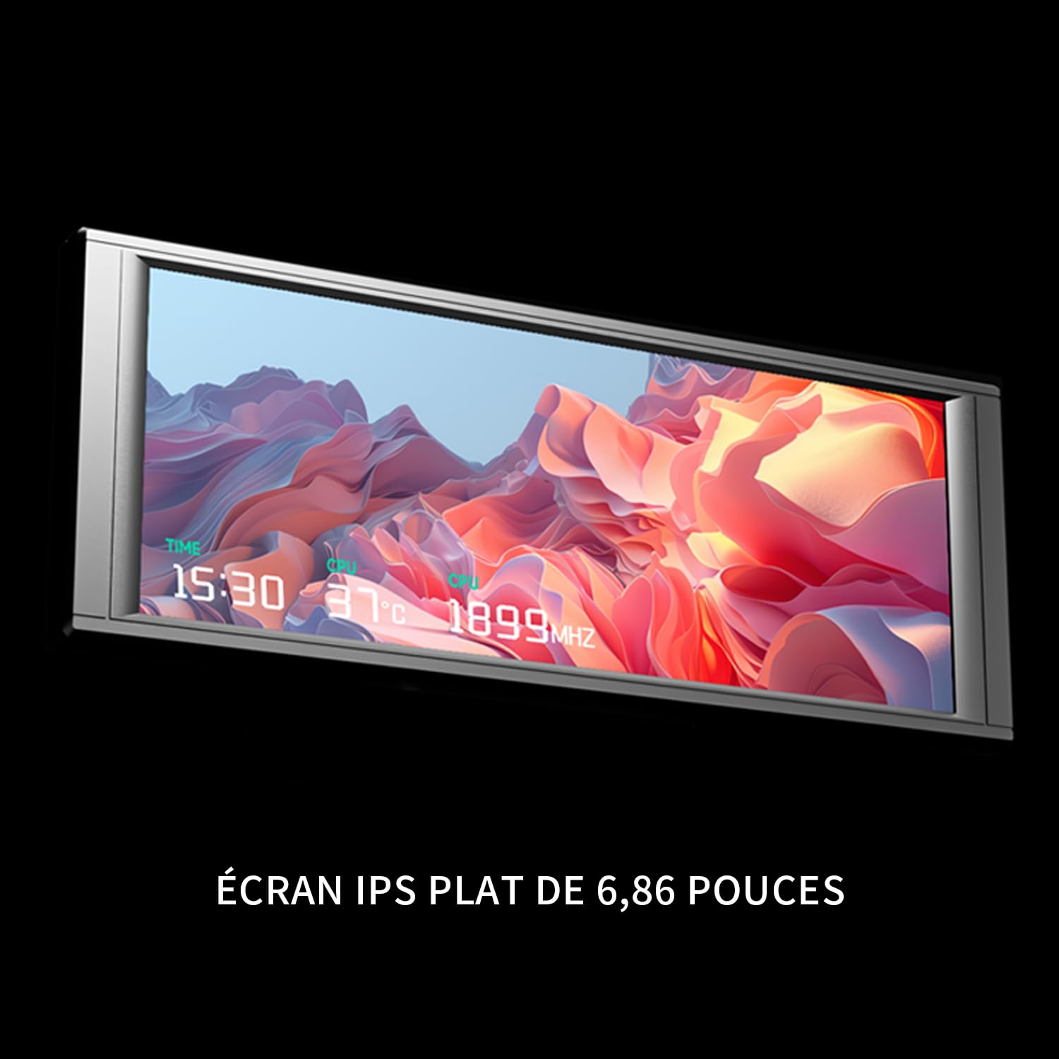 Thermalright Trofeo Vision LCD negro 6.86 pulgadas magnético IPS carcasa pantalla de refrigeración por agua, resolución 1280 x 480, un sinfín de temas para personalizar