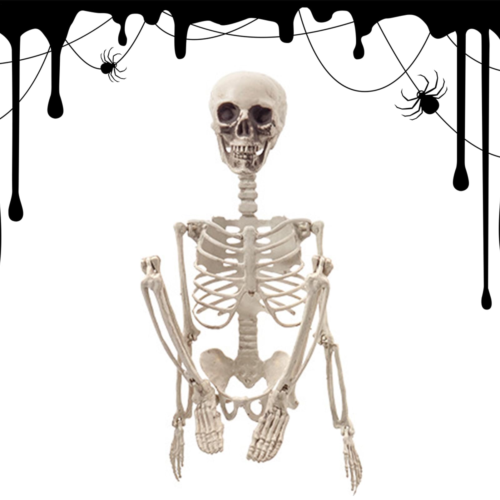 Squelette d'Halloween articulé de 60 cm pour décoration d'ambiance festive