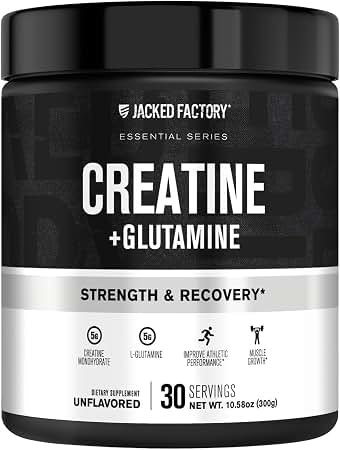 BOA Creatine MAXX Creatine + Glutamine Powder, Unflavored, Muscle Recovery & Performance Support (30 Servings)