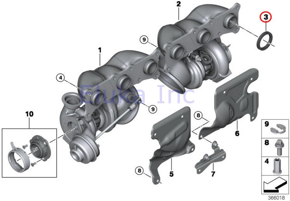 6 x BMW Genuine Turbo Charger Exhaust Manifold Gasket - Manifold To Cylinder Head 535i 535xi 535xi X6 35iX 135i M Coupé 135i Z4 35i Z4 35is 335i 335xi 335i 335xi 335i 335xi 335is 335i 335is 740i 740Li