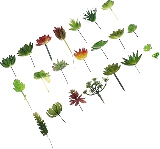 SEWACC 20pcs Faux Succulents PVC Picks for Flower Arrangements Decor