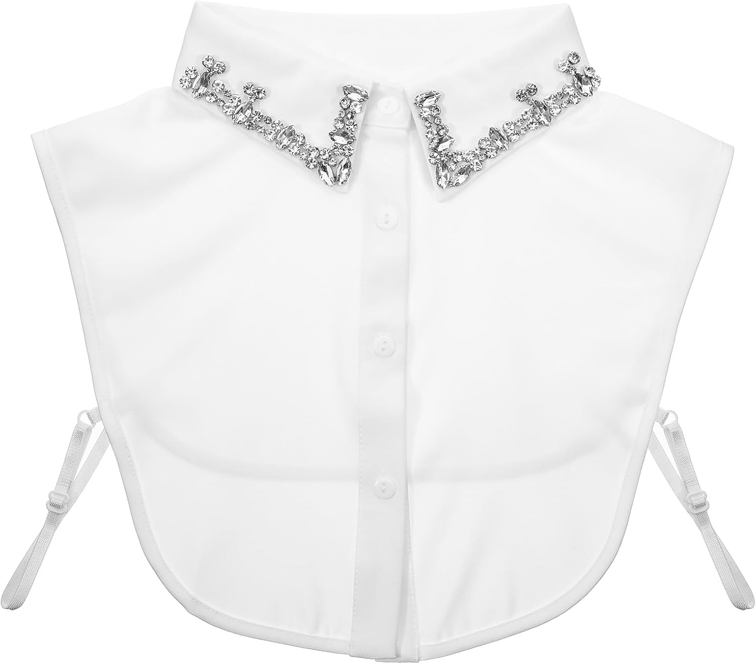 Rhinestone Dickey Collar for Women, Pointed Detachable Fake Collar, Fashionable Versatile False Collars for Women, Blouse Half Detachable Collars