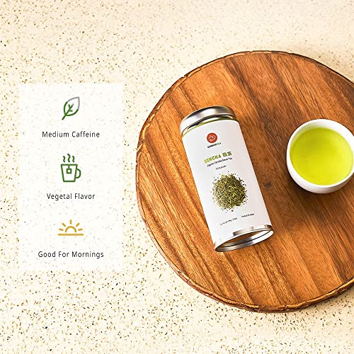 Senbird Organic Sencha Refill - Japanese Green Tea - From Shizuoka, Japan - Loose Leaf Tea Refill For Tea Tin (3.5Oz/100G) #TOP2