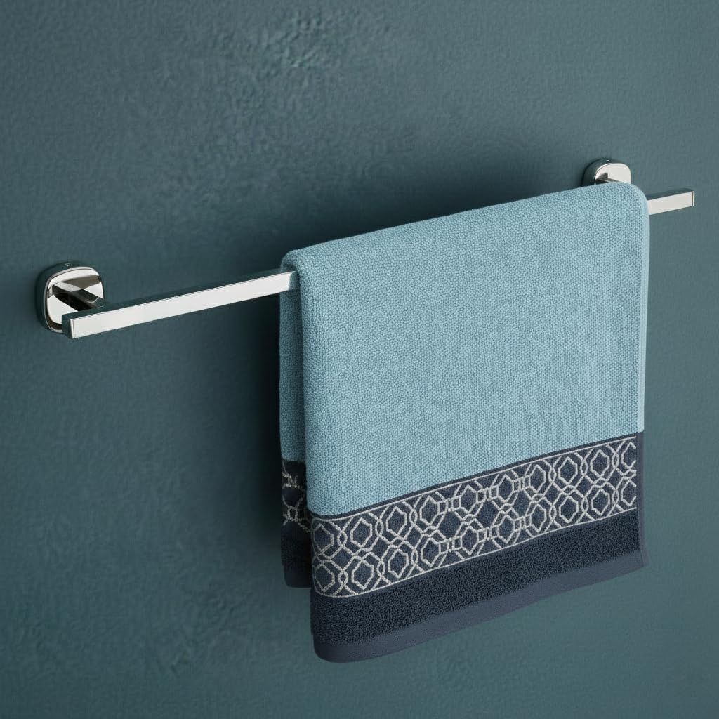 USF Bath Accessories Stainless Steel 24 Inch Square Towel Rod | Bathroom Accessories - Chrome Finish Made in India