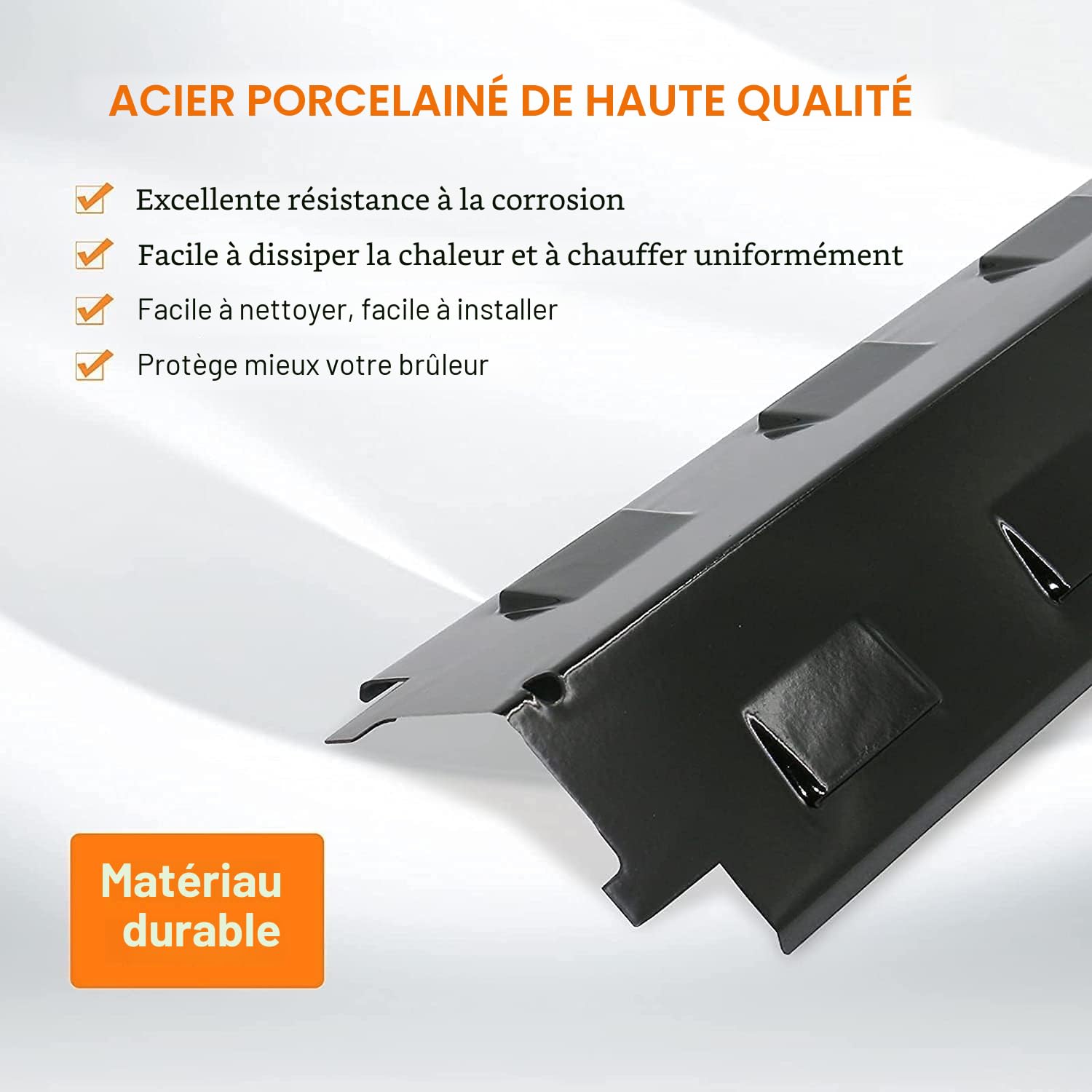 GFTIME 37cm plaque chaleur barbecue universelle Pièces de rechange pour Barbecook Siesta/Vanilla/Brahma, Charbroil, Proficook, Tarrington House, Porcelaine Diffuseur de Chaleur barbecue à gaz,3 paquet