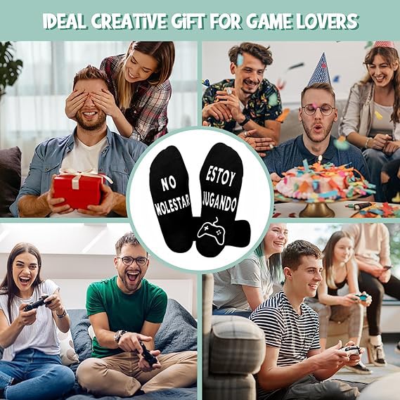 Calcetines Antideslizantes con Mensaje en Español Negro Regalo Original