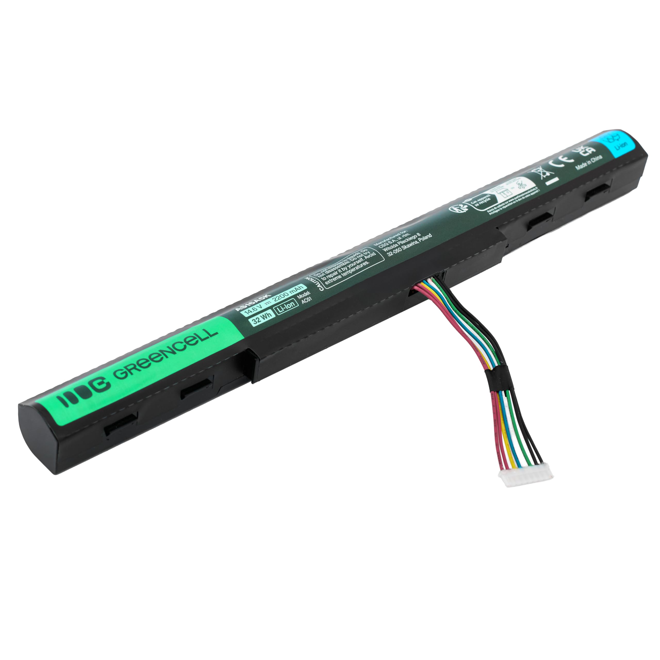 Green Cell Batteria Acer AS16A5K AS16A7K AS16A8K per Acer Aspire E15 E5-575 E5-575G E5-575T E5-575TG E5-553 E5-553G F15 F5-573 F5-573G F5-573G-52M7 F5-573G-574E E17 E5-774 E5-774G E5-575T-58WH