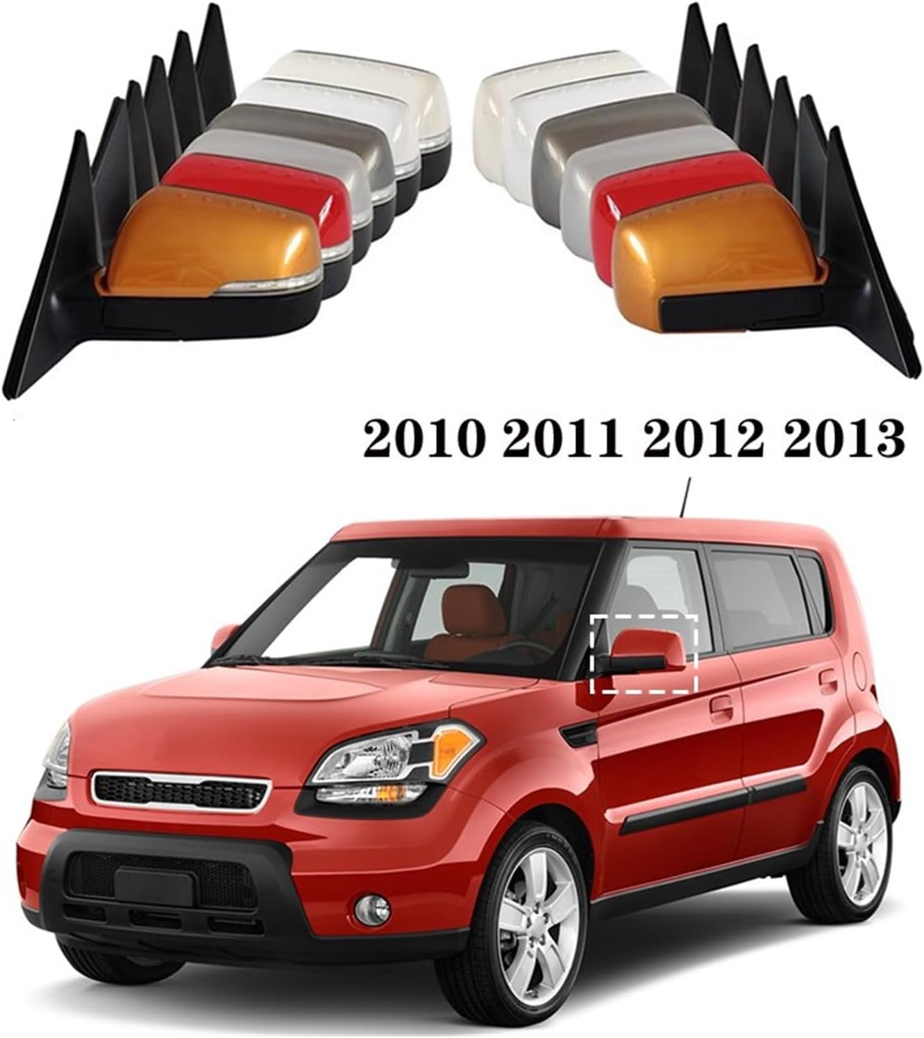 車のバックミラーアセンブリ 起亜のための魂 2010 2011 2012 2013 車のドアバックミラーアセンブリ外側バックミラーサ