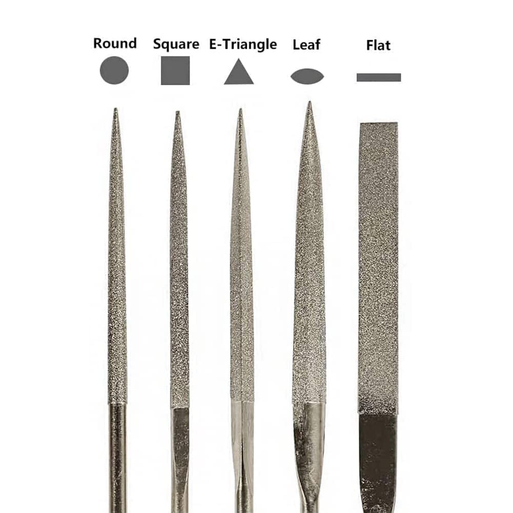 Set Di 5 Lime Diamantate Per Legno E Metallo - Mini Lime Con Manico Antiscivolo