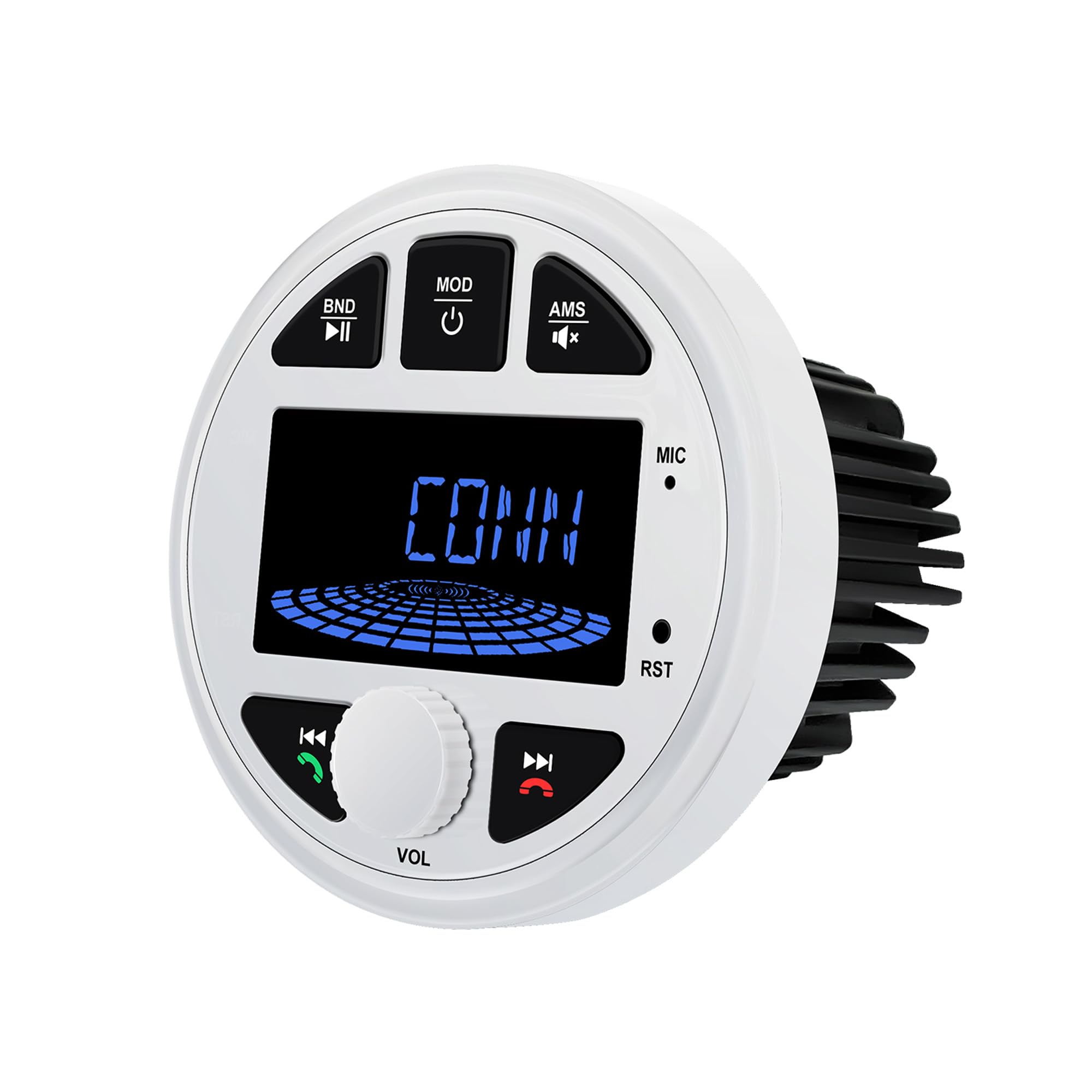 LEXXSON Marine Radio Bluetooth Stereo Audio Waterproof Boat Radio with FM AM USB AUX Subwoofer, 3 Inch LCD Display Golf Cart Marine Stereo Receivers Audio Systems for RV UTV Yacht White-image-46